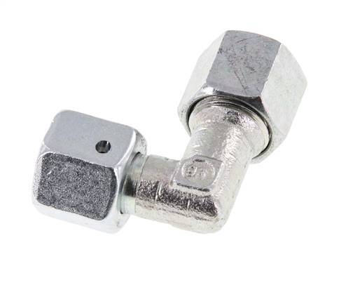 M14x1,5 x 8L Acero zincado Codo ajustable de 90 grados con cono de cierre y junta tórica 315 Bar DIN 2353