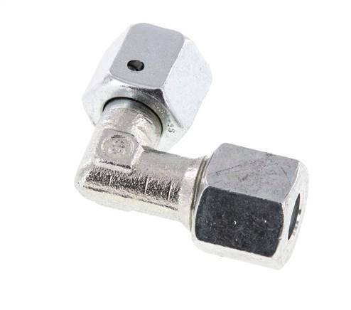 M14x1.5 x 8L Zinc plated Steel Adjustable 90 deg Elbow Fitting with Sealing cone and O-ring 315 Bar DIN 2353