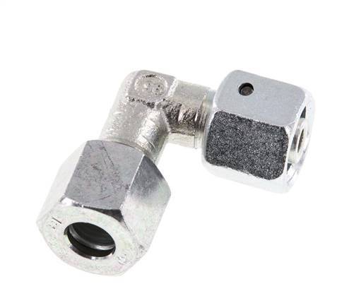 M14x1,5 x 8L Acero zincado Codo ajustable de 90 grados con cono de cierre y junta tórica 315 Bar DIN 2353