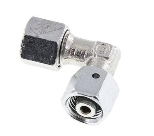 M14x1,5 x 8L Acero zincado Codo ajustable de 90 grados con cono de cierre y junta tórica 315 Bar DIN 2353