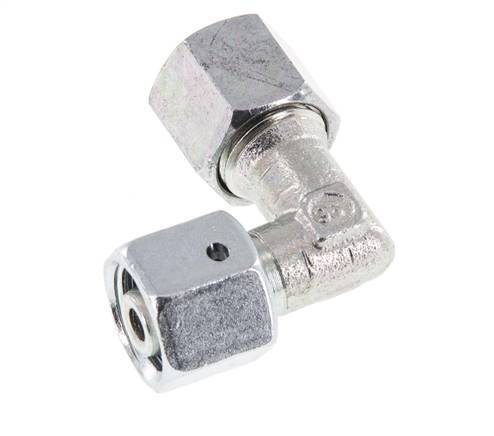 M14x1,5 x 8L Acero zincado Codo ajustable de 90 grados con cono de cierre y junta tórica 315 Bar DIN 2353