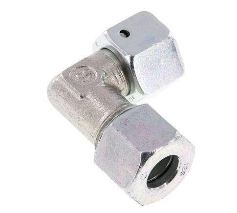 M20x1.5 x 12S Zinc plated Steel Adjustable 90 deg Elbow Fitting with Sealing cone and O-ring 630 Bar DIN 2353