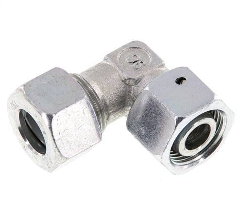 M22x1,5 x 15L Acero zincado Codo ajustable de 90 grados con cono de cierre y junta tórica 315 Bar DIN 2353