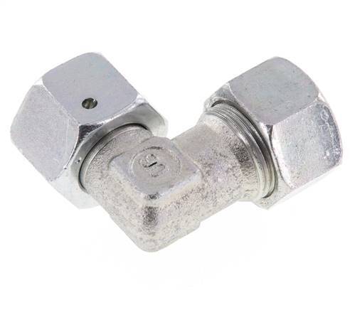 M22x1,5 x 15L Acero zincado Codo ajustable de 90 grados con cono de cierre y junta tórica 315 Bar DIN 2353