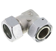 M45x2 x 35L Acero zincado Codo ajustable de 90 grados con cono de cierre y junta tórica 160 Bar DIN 2353