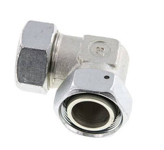 M45x2 x 35L Acero zincado Codo ajustable de 90 grados con cono de cierre y junta tórica 160 Bar DIN 2353