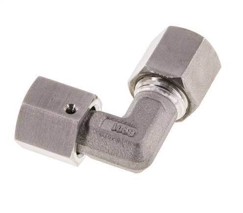 M14x1,5 x 6S Acero inoxidable Codo de compresión ajustable de 90 grados con cono de sellado y junta tórica 630 Bar DIN 2353