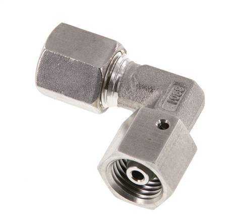 M14x1,5 x 6S Acero inoxidable Codo de compresión ajustable de 90 grados con cono de sellado y junta tórica 630 Bar DIN 2353