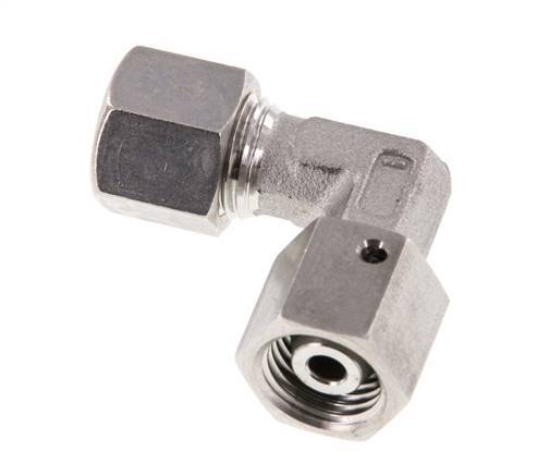 M14x1,5 x 8L Acero inoxidable Codo de compresión ajustable de 90 grados con cono de sellado y junta tórica 315 Bar DIN 2353