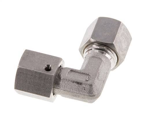 M14x1,5 x 8L Acero inoxidable Codo de compresión ajustable de 90 grados con cono de sellado y junta tórica 315 Bar DIN 2353