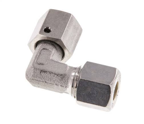 M14x1,5 x 8L Acero inoxidable Codo de compresión ajustable de 90 grados con cono de sellado y junta tórica 315 Bar DIN 2353