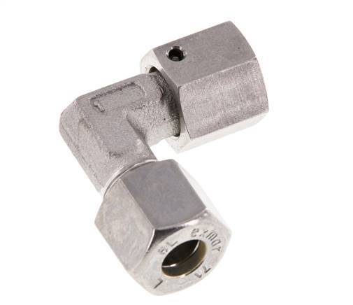 M14x1,5 x 8L Acero inoxidable Codo de compresión ajustable de 90 grados con cono de sellado y junta tórica 315 Bar DIN 2353