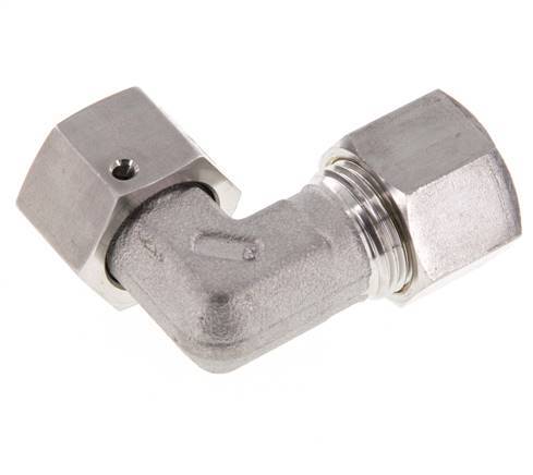 M20x1,5 x 12S Acero inoxidable Codo de compresión ajustable de 90 grados con cono de sellado y junta tórica 630 Bar DIN 2353