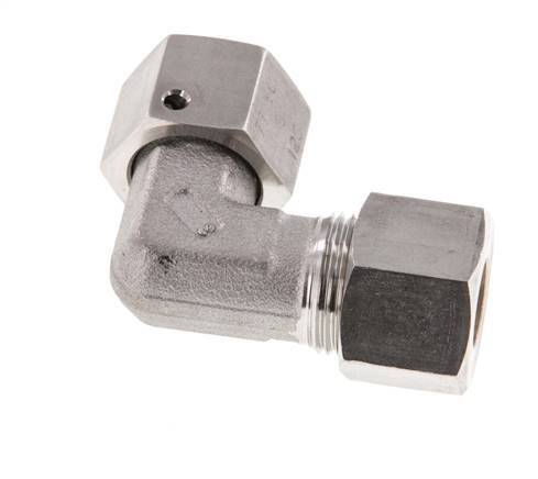 M20x1,5 x 12S Acero inoxidable Codo de compresión ajustable de 90 grados con cono de sellado y junta tórica 630 Bar DIN 2353