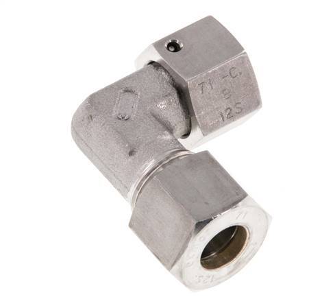 M20x1,5 x 12S Acero inoxidable Codo de compresión ajustable de 90 grados con cono de sellado y junta tórica 630 Bar DIN 2353