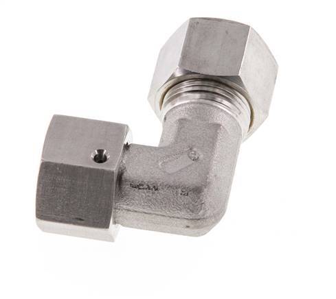 M20x1,5 x 12S Acero inoxidable Codo de compresión ajustable de 90 grados con cono de sellado y junta tórica 630 Bar DIN 2353