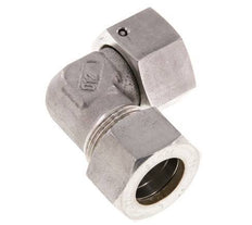 M30x2 x 22L Acero inoxidable Codo de compresión ajustable de 90 grados con cono de sellado y junta tórica 160 Bar DIN 2353