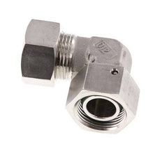 M30x2 x 22L Acero inoxidable Codo de compresión ajustable de 90 grados con cono de sellado y junta tórica 160 Bar DIN 2353