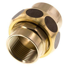 Rp 1'' Brass Double Nipple 3-pieces with Conically sealing 16 Bar