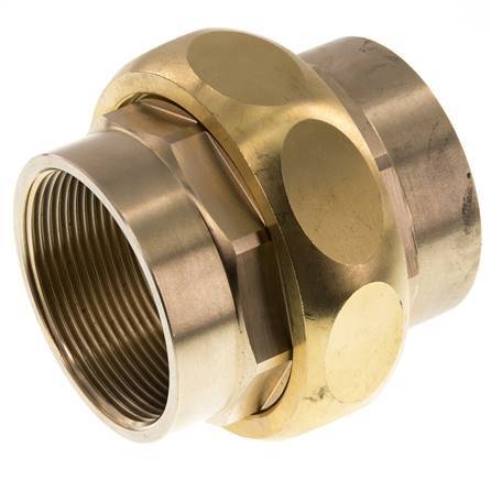 Rp 2'' Latón Doble Pezón 3 piezas con cierre cónico 16 Bar