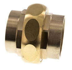 Rp 2'' Brass Double Nipple 3-pieces with Conically sealing 16 Bar