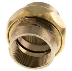 Rp 2'' Brass Double Nipple 3-pieces with Conically sealing 16 Bar