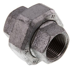 Rp 3/4'' Hierro fundido zincado Espiga doble 3 piezas con cierre cónico 25 Bar