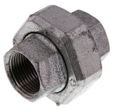 Rp 3/4'' Hierro fundido zincado Espiga doble 3 piezas con cierre cónico 25 Bar