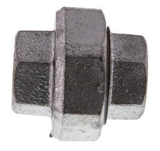 Rp 3/4'' Hierro fundido zincado Espiga doble 3 piezas con cierre cónico 25 Bar