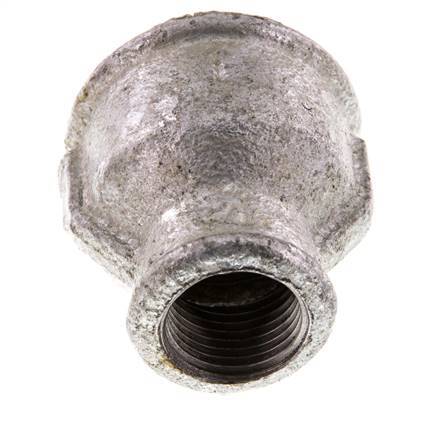 Rp 1'' x Rp 1/2'' Zinc plated Cast iron Round Socket 25 Bar [2 Pieces]