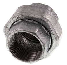 Rp 1 1/2'' Zinc plated Cast iron Double Nipple 3-pieces with Conically sealing 25 Bar