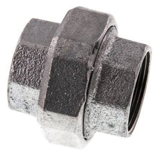 Rp 1 1/2'' Zinc plated Cast iron Double Nipple 3-pieces with Conically sealing 25 Bar