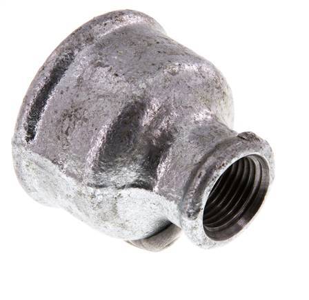 Rp 1 1/4'' x Rp 1/2'' Zinc plated Cast iron Round Socket 25 Bar [2 Pieces]