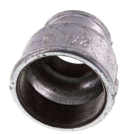Rp 2'' x Rp 1 1/4'' Zinc plated Cast iron Round Socket 25 Bar