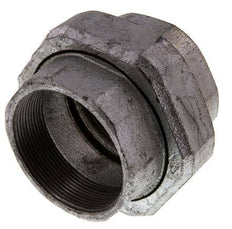 Rp 2 1/2'' Hierro fundido zincado Espiga doble de 3 piezas con cierre cónico 25 Bar