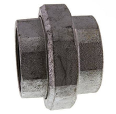 Rp 2 1/2'' Hierro fundido zincado Espiga doble de 3 piezas con cierre cónico 25 Bar