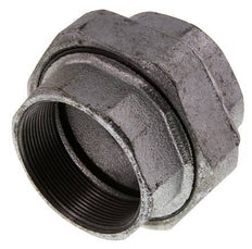 Rp 2 1/2'' Hierro fundido zincado Espiga doble de 3 piezas con cierre cónico 25 Bar