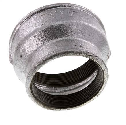 Rp 4'' x Rp 3'' Hierro fundido zincado Enchufe redondo 25 Bar
