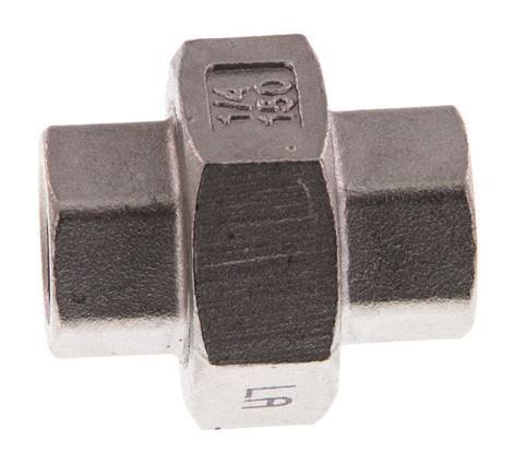 Rp 1/4'' Acero inoxidable Espiga doble 3 piezas con cierre cónico 16 Bar