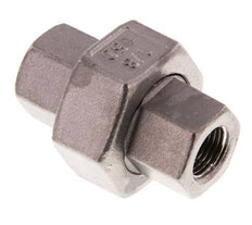 Rp 1/8'' Acero inoxidable Espiga doble 3 piezas con cierre cónico 16 Bar