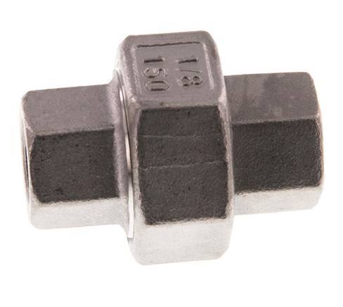 Rp 1/8'' Acero inoxidable Espiga doble 3 piezas con cierre cónico 16 Bar