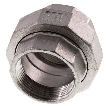 1 1/2'' NPT acero inoxidable espiga doble 3 piezas con cierre cónico 16 Bar