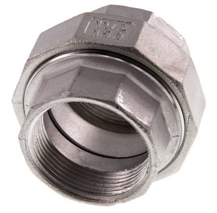 1 1/2'' NPT acero inoxidable espiga doble 3 piezas con cierre cónico 16 Bar