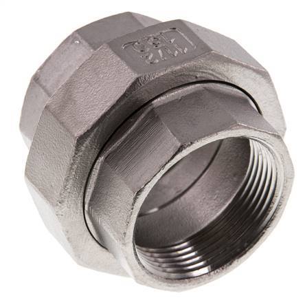 1 1/2'' NPT acero inoxidable espiga doble 3 piezas con cierre cónico 16 Bar