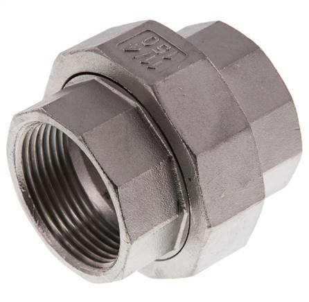 1 1/4'' NPT Acero inoxidable Doble Pezón de 3 piezas con sellado cónico 16 Bar