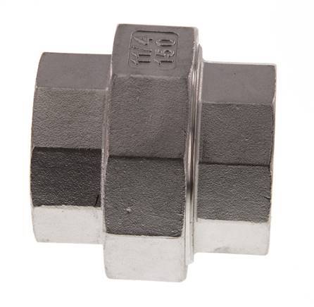 1 1/4'' NPT Acero inoxidable Doble Pezón de 3 piezas con sellado cónico 16 Bar