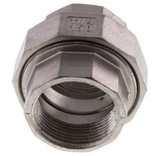 1 1/4'' NPT Acero inoxidable Doble Pezón de 3 piezas con sellado cónico 16 Bar