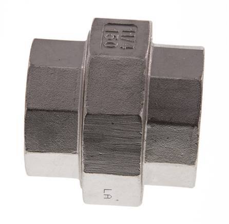 1 1/4'' NPT Acero inoxidable Doble Pezón de 3 piezas con sellado cónico 16 Bar