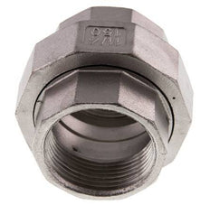 1 1/4'' NPT Acero inoxidable Doble Pezón de 3 piezas con sellado cónico 16 Bar