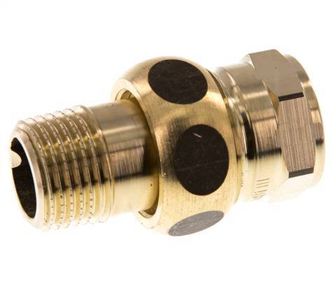 Rp 1/2'' x R 1/2'' F/M Espiga doble de latón de 3 piezas con cierre cónico 16 Bar